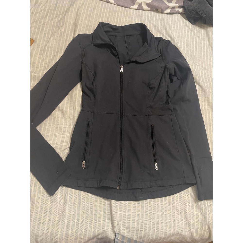 Calia by Carrie Underwood Womens Black Full Zip Athletic Jacket Thumbholes S